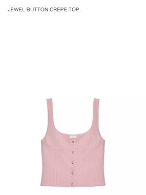 Zara Pink Jewel-Button Crepe Tank